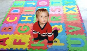 Baby Boy on Alphabet Play Mat